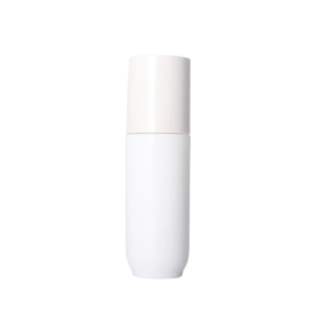 Опалово-белая стеклянная бутылка для лосьона с помпой-дозатором